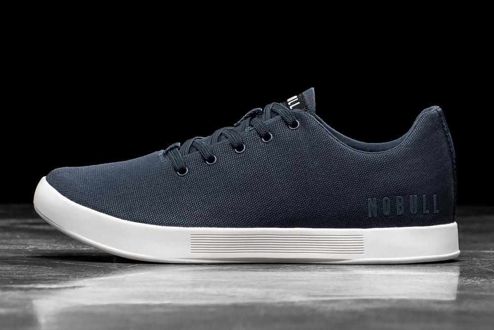 NOBULL Men's Canvas Training Shoes - Navy Ivory - Ireland (2905KUCMJ)